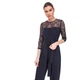 Жіночий елегантний темно-синій мереживний комбінезон DKNY S DD8J1830 BOO (4) - изображение 3