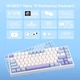 Клавіатура Бездротова WOBKEY RAINY 75 White-Blue Ігрова Механічна. 2.4G/Bluetooth/Кабель. АЛЮМІНІЄВИЙ Корпус. Hot-Swap. Батарея 3500mAh. RGB Підсвічування. Світчі HMX Violet - зображення 2