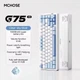 Клавіатура Бездротова MCHOSE G75 PRO V2 White-Blue Ігрова Механічна. 2.4G/Bluetooth/Кабель. Hot-Swap. Батарея 10000mAh. RGB Підсвічування. Світчі lce Blue - зображення 1