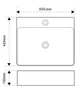 Раковина подвесная-накладная Mixxus Premium QUADRO-0204 600x420x130mm (отверстие под смеситель, перелив) (MP6719) - изображение 2