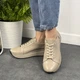 Женские кожаные кроссовки ITstyle Бежевые 41 (1446) - изображение 7