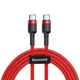 Кабель Baseus Cafule Type-C to Type-C 3A PD 2.0 60W Flash Charging 1.0 м Red (CATKLF-G09) - зображення 1