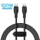Кабель Type-C на Type-C Baseus Pudding Series Fast Chargingf Data Cable (1,2m, 100W, 5A, 480 Mbps). Black - зображення 1