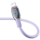 USB кабель для iPhone на Lightning Baseus Pudding Series Fast Charging (1,2 m, 2.4 A, 480 Mbps) Purple - зображення 3