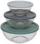 Zestaw misek 5five Simply Smart So Simple szklanych z pokrywkami 3 szt (3560232968983) - obraz 1
