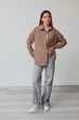 Сорочка жіноча Estilo повсякденна-casual мікровельвет бежевий 08-017 44р - зображення 1