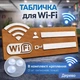 Информационная табличка для Wi-Fi с полем для логина и пароля, деревянная табличка для интернета с креплением 20×8 см (KEY23) - изображение 1