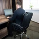 Комп’ютерне офісне крісло до 130 кг з функцією розкладного крісла та висувною підніжкою, ергономічне м’яке крісло з регулюванням висоти, кута нахилу спинки для дому, роботи та навчання Чорний - зображення 7