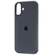 Чехол Fiji Silicone Case для Apple iPhone 16 бампер накладка Soft Touch с микрофиброй Carbon Grey - изображение 1