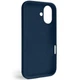 Чехол Fiji Silicone Case для Apple iPhone 16 бампер накладка Soft Touch с микрофиброй Navy Blue - изображение 2