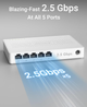 Коммутатор BrosTrend 5-портовый 2.5Gb Ethernet Switch, Plug & Play, для ПК, игровых консолей, NAS, Multi-Gigabit - изображение 2