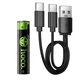 Аккумуляторные мизинчиковые батарейки HOCO JA4 (AAA) 320mAh (2 шт.) - изображение 4