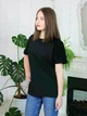 Базовая футболка женская 100% хлопок хб удлиненная без принта Черный 2XL - изображение 2