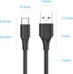 Кабель Vention USB 2.0 AM-Type-C M, 3.0 м, 60W PVC Black (CTHBI) - зображення 3