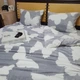 Постільна білизна KoTetextile плюшева велюрова сімейний 150-215 см (2шт) 70-70 2шт метелики сірий з білим - зображення 2