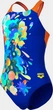 Купальник для дівчаток Arena PAINTING SWIMSUIT V BACK синій, помаранчевий 140 см (010744-830) - зображення 6
