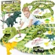 Автотрек Dinosaur Track Toys 360 см с динозаврами и гибкой трассой 240 деталей - изображение 9