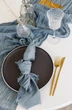 Скатертная дорожка из натуральной марли VTILENE, Dusty blue, 60 см, 1 м - изображение 3