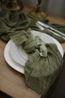 Марлевая дорожка для сервировки стола VTILENE, Dark sage green, 60 см, 1 м - изображение 4