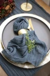 Марлевая салфетка столовая ручной работы VTILENE , Dark dusty blue, 45х45 см - изображение 1