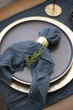 Марлевая салфетка столовая ручной работы VTILENE , Dark dusty blue, 45х45 см - изображение 3