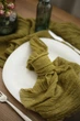 Марлевая салфетка столовая минимализм VTILENE , Strong olive, 45х45 см - изображение 3