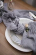 Марлевая салфетка для праздничного стола VTILENE , Light grey, 45х45 см - изображение 1