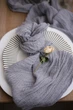 Марлевая салфетка для праздничного стола VTILENE , Light grey, 45х45 см - изображение 2