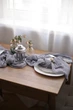 Марлевая салфетка для праздничного стола VTILENE , Light grey, 45х45 см - изображение 6