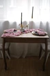 Дорожка на стол из марли ручного окрашивания VTILENE, Vintage mauve, 60 см, 1 м - изображение 5