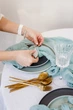 Дорожка на стол марлевая ручного окрашивания VTILENE, Pale green, 60 см, 1 м - изображение 1