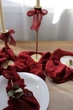 Дорожка на стол марлевая ручного окрашивания VTILENE, Deep Red Gauze, 60 см, 1 м - изображение 1