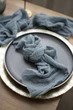 Салфетка сервировочная с окрашенной марли VTILENE , Dusty blue, 45х45 см - изображение 3