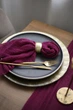 Серветка сервірувальна з марлі натуральна VTILENE, Burgundy, 45х45 см - зображення 4