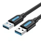 Кабель USB-USB 3.0 Vention F/F PVC Round 5Gbps 2m Black (CONBH) - изображение 1