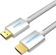 Кабель HDMI Vention Cotton Braided HDMI Cable 1M Silvery Metal Type (AABIF) - зображення 1