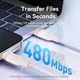 Кабель Vention USB 2.0 Type-C Male to Type-C Male 240W PD3.1 5A 1M Black Cable Aluminum Alloy (TRIBF) - зображення 10