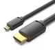 Кабель HDMI Vention micro-HDMI to HDMI-A Male 4K HD 1.5M Black (AGIBG) - зображення 1