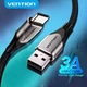 Кабель Vention Cotton Braided USB 2.0 A Male to C Male 3A Cable Aluminum Alloy 2M Gray (CODHH) - зображення 3