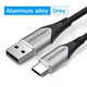 Кабель Vention Cotton Braided USB 2.0 A Male to C Male 3A Cable Aluminum Alloy 2M Gray (CODHH) - зображення 8
