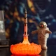 Настольный 3D ночник-светильник Saturn V | Беспроводная космическая LED лампа на аккумуляторе с эффектом огня USB, 24х16 см - изображение 9