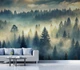 Фотообои флизелиновые Print-walls лесной окутанный туманом 0207 100×100 см (Ш×В) - изображение 3
