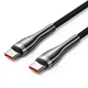 Кабель Vention USB 2.0 C Male to C Male 5A 100W PD 3.1 E-Marker Cable 1.2m Black Zinc Alloy Shell (CTXBAV) - изображение 1