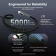 Кабель Vention USB 2.0 C Male to C Male 5A 100W PD 3.1 E-Marker Cable 1.2m Black Zinc Alloy Shell (CTXBAV) - изображение 8