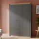 Шафа тридверна Еверест Нордік-1400 Графіт/Дуб крафт золотий (TQP-5538) - зображення 8