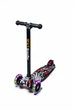 Самокат детский трехколесный MAXI Scale Scooter Street Чёрные Светящиеся колеса Съемный руль от 3 до 7 лет - изображение 1