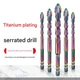 Набор Четырехгранные сверла 6шт с зубцами 6 / 6 / 8 / 8 / 10 мм Titanium plating - изображение 4