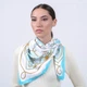 Хустка жіноча LuckyLOOK ДІНЕР 90х90 см Молочно-блакитний (916-579) - изображение 4