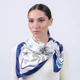Хустка жіноча LuckyLOOK ДЖОЙС 90х90 см Синьо-молочний (916-159) - изображение 4