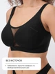 Бюстгальтер бесшовный XL (80F, 85C, 85D, 85E) Free Bra с сеточкой Анатомический эластичный лиф широкие бретели без косточек Черный 582774319 - изображение 4